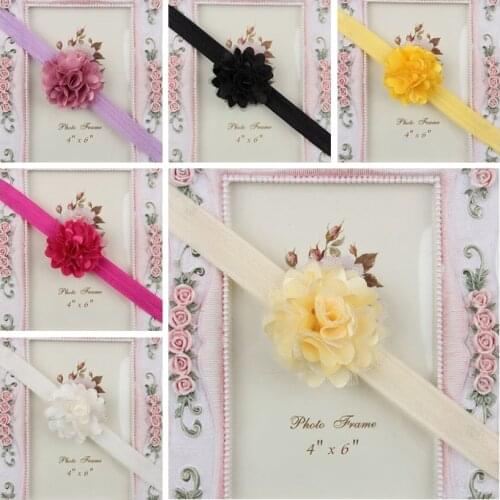 8pcs/lot 5 CM Newborn Infant Mini Satin Flower Hairband Handmade Fabric Floral Headband Toddler Hair Accessories Photo Props