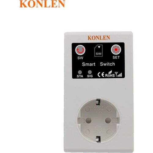16A EU GSM Power Socket Remote Control Relay Smart Outlet Switch SMS Call Android IOS ON OFF for Light Garage Door Gate Opener