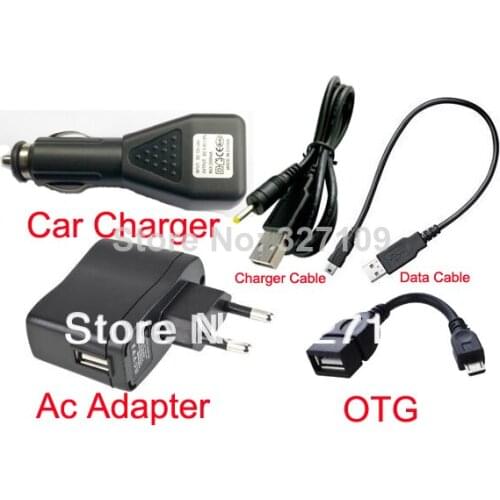 EU Plug Wall Charger Adapter 5V 2A + DC Car Charger USB Port + Data Cable for Pipo S3 S3 M1 Q88 Max M5 M7 M9 pro 3g