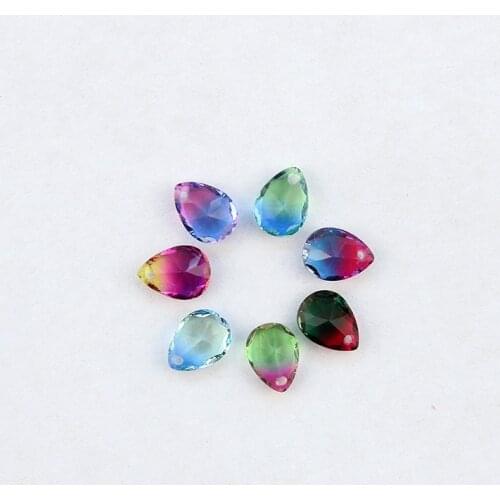 6*8 pear fancy stone teardrop pear shaped hole pendant Pointed back Tourmaline rhinestone for earring making