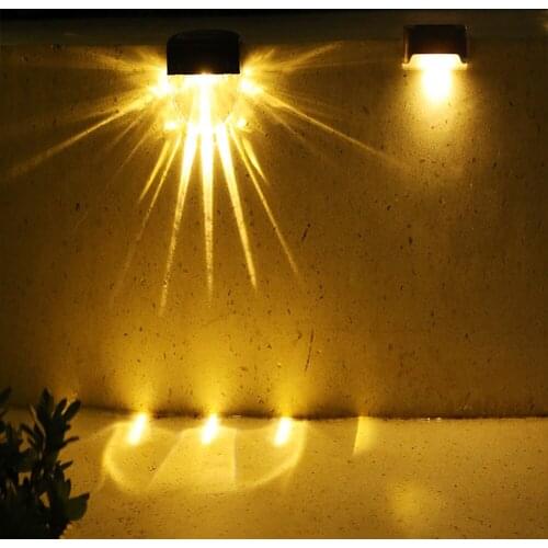 2Pcs LED Solar Power Night Light Warm White/RGB Outdoor Waterproof Stairs Pathway Steps Outdoor Lighting Supplies