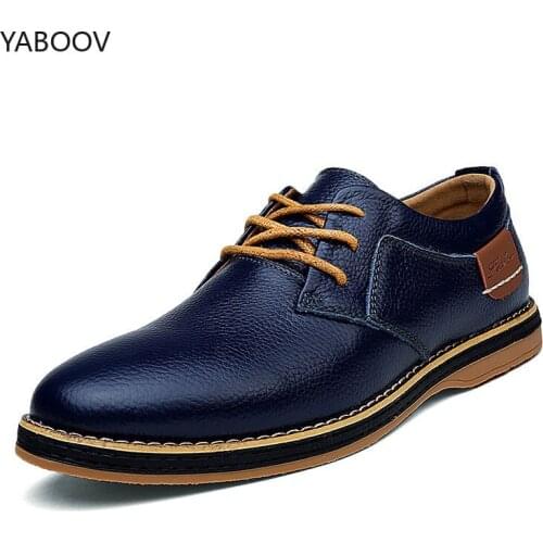 YABOOV Mens Leather Shoes
