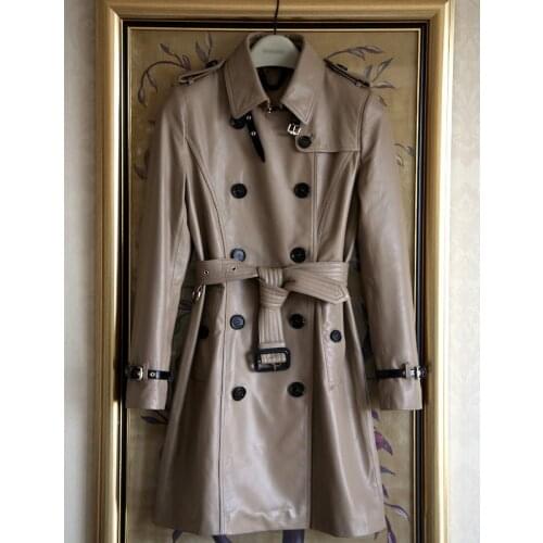 2020 Genuine Leather Jacket Womens Windbreaker Women Spring Autumn Sheepskin Coat Long Blazer Leather Jackets