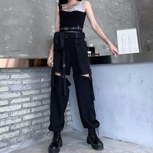 2021 New Fashion Harem Pants Hole Trousers Women Detachable Into Shorts High Waist Plue Size Pants Daily Jogging Female Clothes
