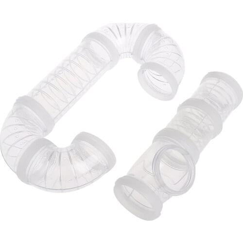 1pc Acrylic External Connected Hamster Pipeline Tunnel Fittings Tube Transparent Exercise Playing Toys Cage DIY Accessories