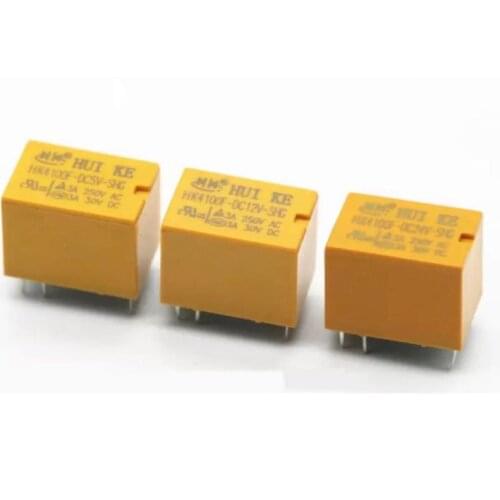 10PCS Coil DPDT 6 Pin 1NO 1NC Mini Power Relays PCB Type HUI KE HK4100F-DC5V-SHG HK4100F-DC9V-SHG HK4100F-DC12V-SHG