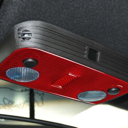 2Pcs Roof Reading Light Carbon Fabric Car Stickers for Ford Mustang 2009-2013 наклейки на авто
