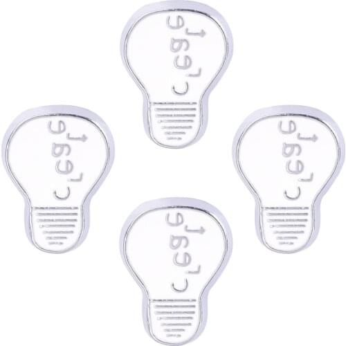 F243 Alloy White Colors Light Bulb Floating Charms For Glass Memory Locket 13*10mm