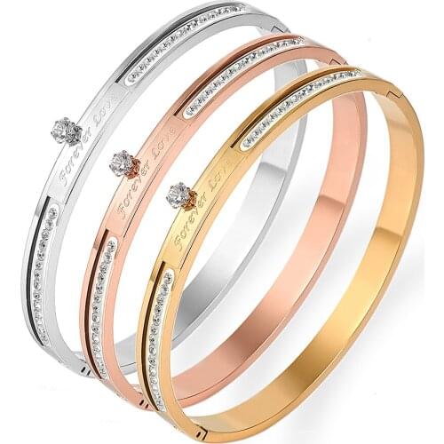 2021 New Luxury Ladys Bracelet Crystals Bangles for Women Female Brand Engagement Bracelets Jewelry