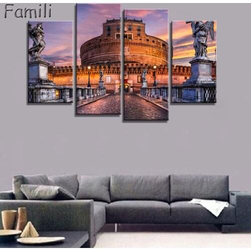 4Pcs/set Tuscany Italy Meadows flowers nature landscape living room home wall modern art posters prints,canvas pain