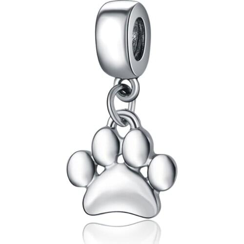 5PCS New Arrival Zinc Alloy Dog Paw Bead Charm Paw Necklace Pendant Popular Design Puppy Paw Pendant Fit DIY Bracelets