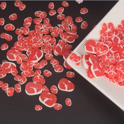 65g Meat shape Polymer Clay Slices Sprinkles for Phone Decoration,Scrapbook Shaker Card DIY Slimes Filling