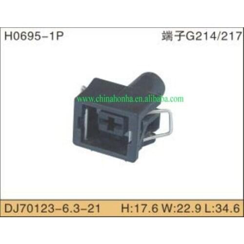 Free shipping 10 pcs 1 Pin Automotive Waterproof Jacket Socket Connector Wire Header With Terminals DJ70123-6.3- 21