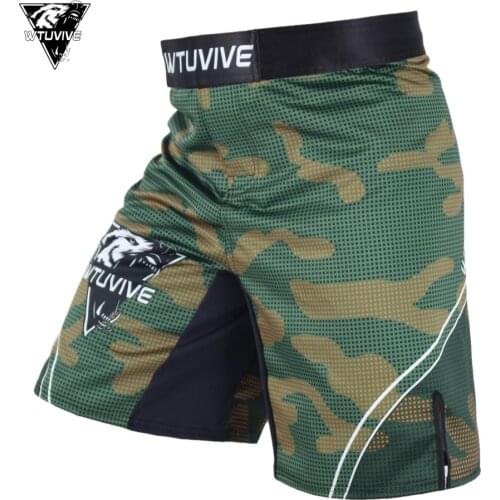 FTEIF MMA Breathable Fierce fighting Camouflage boxing shorts Tiger Muay Thai mma shorts kickboxing sanda short muay thai cheap
