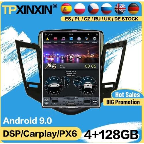 Carplay Tesla 128G Radio 2 Din Stereo Android For Chevrolet Cruze 2009 2010 2011 2012 2013 GPS Player Navigation Audio Head Unit