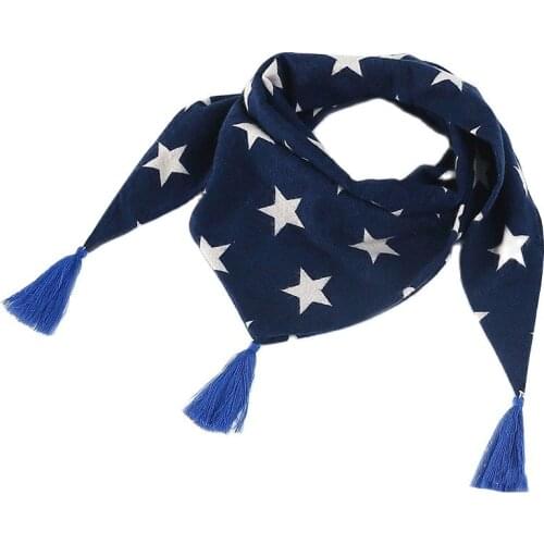 Spring New Children Scarf Pure Color Baby Bib Dot Grid Autumn Cotton Linen Girl Wraps Cute Cartoon Kids Neck Collar Shawls