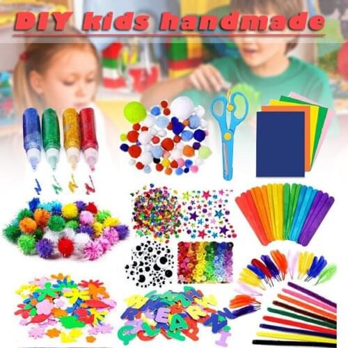 Kids Childrens Craft Art DIY Jar Large Crafting Crafts Large Toy Set Children Handmade Collage Art Kit JR Deals