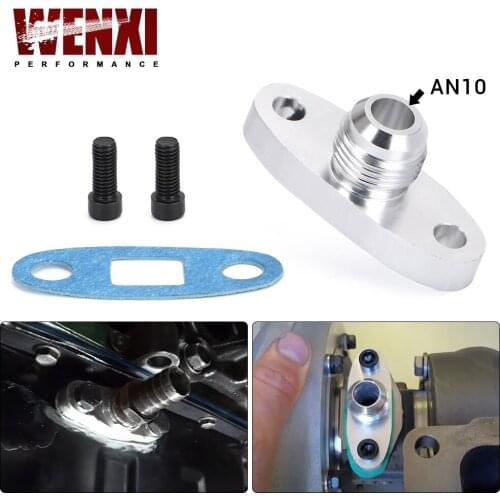 Turbo Oil Drain Flange 10AN GT40 GT42 GT45 GT47 GT55 T3/T4 T3 T4 ODF-01 silver WX-OFG33