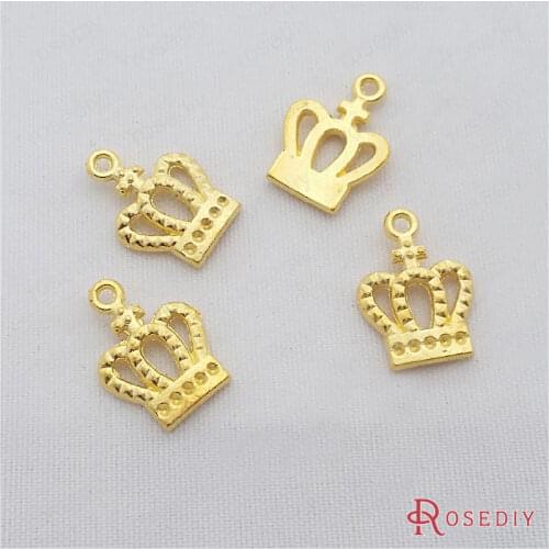 Wholesale 15*10mm Gold color Hollow Crown Zinc Alloy Charms Pendants Diy Jewelry Findings Accessories 50 pieces(JM7311)