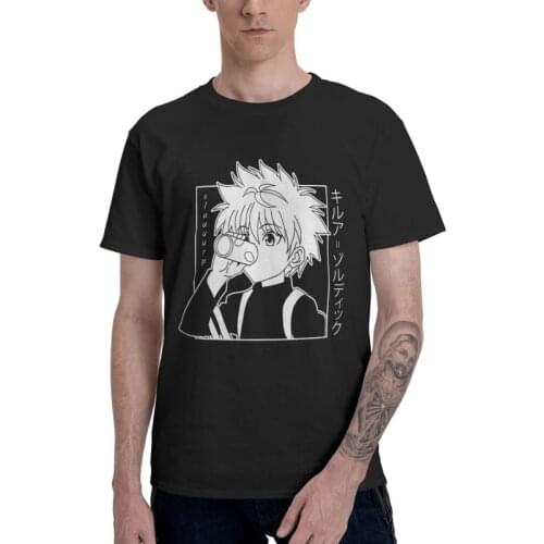Hunter X Hunter Anime Manga T Shirts Men Short Sleeve 100% Cotton T-shirt Killua Zoldyck Harajuku Tee Fashion Tshirts Gift Idea