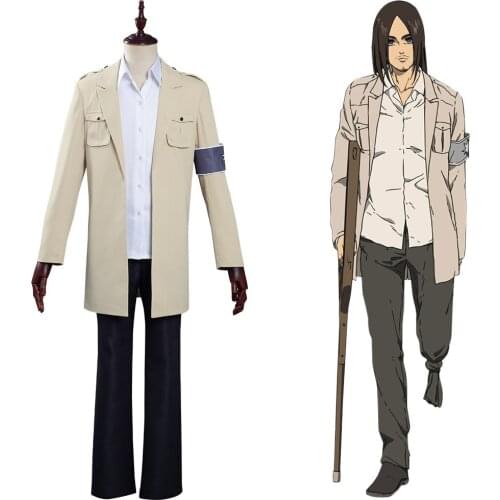 Attack on Titan Cosplay Eren Jaeger Cosplay Costume Coat Shirt+Pant Outfits Halloween Carnival Costumes