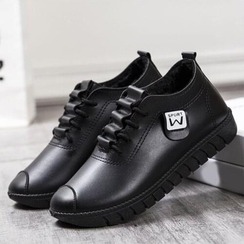 Tenis Feminino 2020 Women Sneakers Fashion Black Red Flat Shoes Lace-up Women Platform Sneakers Female PU Leather Casual Shoes