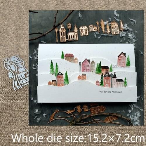 XLDesign Craft Metal Cutting Dies stencil mold house tree border decoration scrapbook Album Paper Card Craft Embossing die cuts