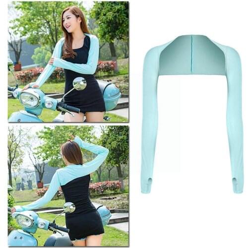 1Pcs Fashion Men Women Summer Sun Shawl Sleeves with Ice Silk Articles Finger Uv Anti Protection Protective Hole Outdoor Ca L7N3