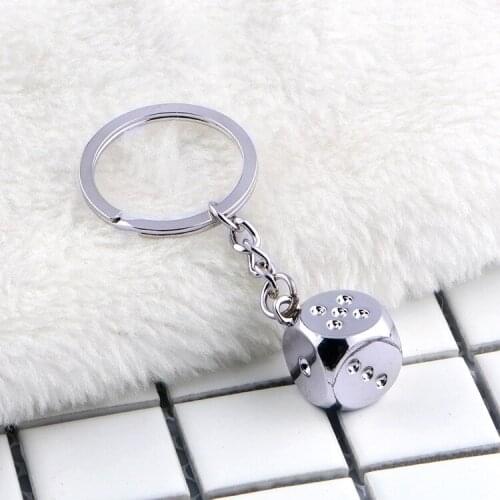 New dice keychain alloy keychain gift car key ring 17045