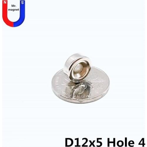 Wholesale 500pcs Round Countersunk Ring Magnet 12mmx5mm Hole 4mm Rare Earth Neodymium 12*5mm N35 Hot sale