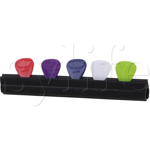 Plastic Microphone Stand Pickholder W/ 5pcs Multicolor Guitar Picks