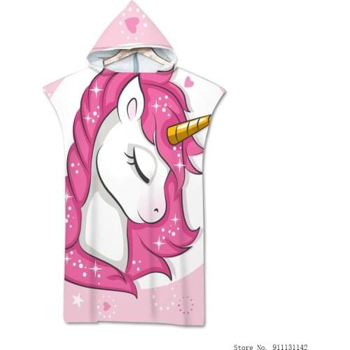 Cute Pink Unicorn Double-sided Print Beach Towel Adult Microfiber Outdoor Sports Swim Surf Quick-dry Suction Robe