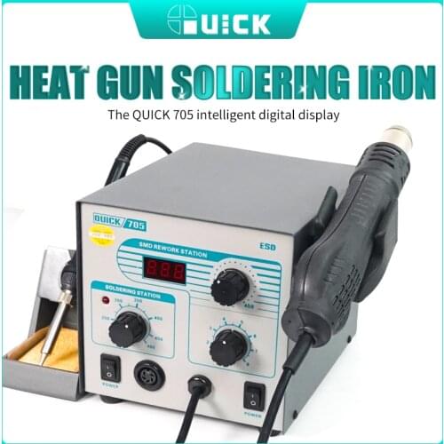 QUICK 705 hot gun soldering station 2in1 rework station Electric Soldering Iron BGA Rework Welding Station