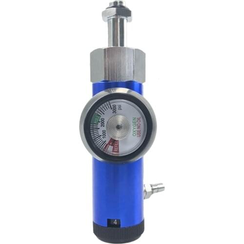 Italian type blue color oxygen pressure regulator for low flow 0-4 LPM for ozone treatments