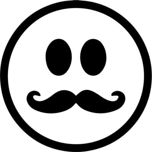 15X15CM Smiley Happy Face Mustache Cartoon Vinyl Car Stickers Decals