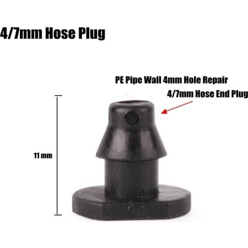 200 pcs 4/7mm Garden Hose Plug Drip Irrigation Pipe End Cap Micro Barbed Water Hose End Water Stop Connector
