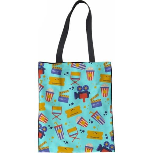 Women Handbags Canvas Coth Bag Movie Print Top-handle Bags for Teenager Girls Shopping Bag Tote Beach Bag Bolsa Mujer