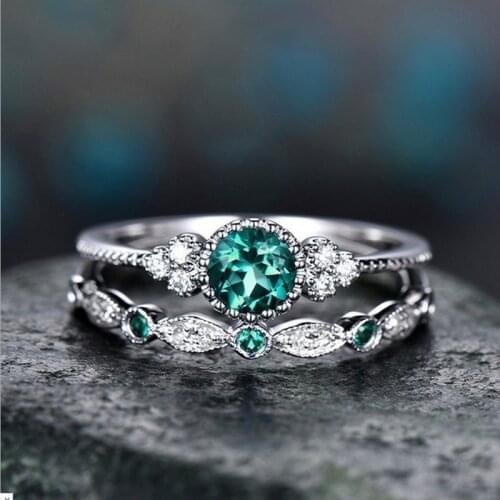 100% Natural Emerald Ring 925 Sterling Silver Color Zircon Diamond Rings For Women Engagement Ring S925 Gemstones Fine Jewelry