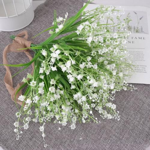 5 Branches Artificial Flower Fake Plants Simulation Lily of the Valley Fake Flower Plastic Garden Wedding Home Decoration