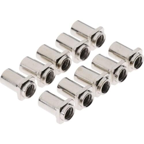 10 Pcs Chrome Thread Swivel Nuts Drum Lug Swivel Nuts for Tom Drum Lug Replacement Parts Accessory