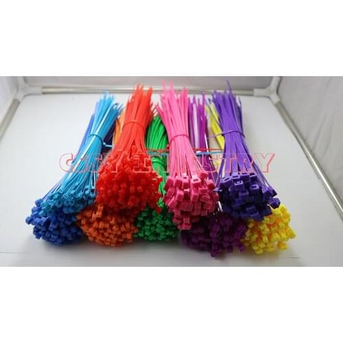 100pcs/lot 2017 new 6 color 11.8 inch(50lbs) 5x300mm width 4.4mm Network Nylon Plastic Cable Wire Zip Tie Cord Strap