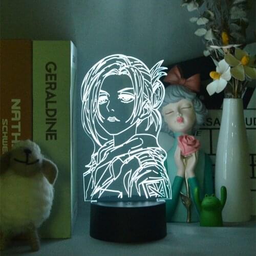 Anime 3d Light Attack on Titan Annie Leonhart Lamp for Home Decor Birthday Kids Gift Manga LED Night Lamp Table Annie