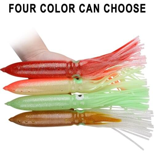 4pcs Squid Skirts Fishing Lures Glow Octopus Plastic Lures Fishing Soft Baits Fish Lures 11.8" Mixed Colors