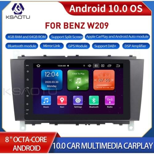KSAOTU 8030 8" 8-Core Android 10.0 Car Stereo Carplay DSP DAB+ GPS WiFi USB DVB-T 4G TPMS Canbus OBD2 For BENZ W209