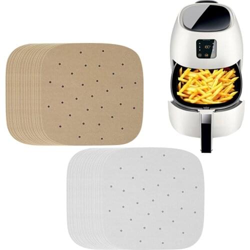 Behogar 100pcs Heat Resistant Non-stick Parchment Baking Cooking Paper Sheets Liners with Hole for Cake Pans 7 Inch Rectangle