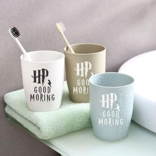 Good Moring Brushing Toothpaste Cup Toothbrush Holder Cup Plastic Creative Cartoon Travel Bathroom Pendant Home Decoration