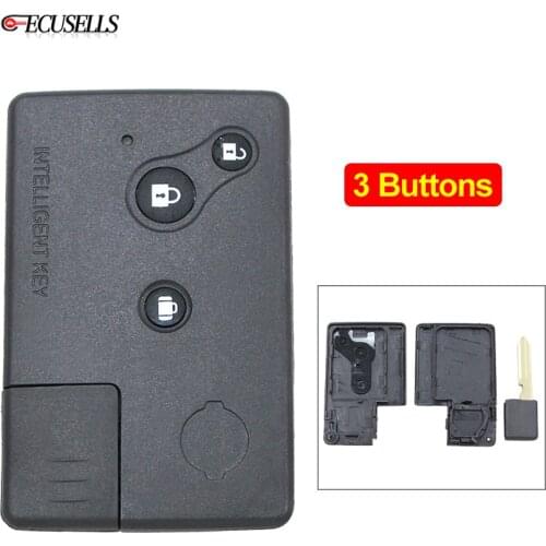 3 Button Remote Key Shell Case Smart Car Key Housing Cover Fob with Small Key Uncut Blade for Nissan Teana (Old Model)