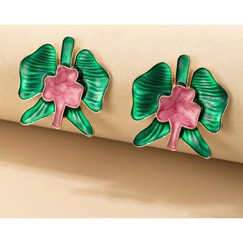 Docona Vintage Colorful Dripping Oil Swallow Stud Earrings for Women Charms Geoemtric Metal Earrings Jewelry Accessories 18319