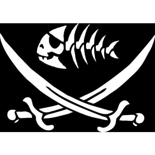 90x150cm Pirate fish flag with swords Flag