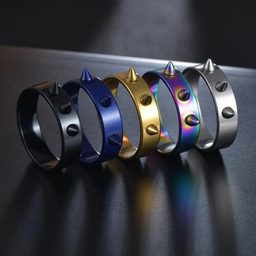 Hot Sale Self-defense Stainless Steel Devil Thorn Rings Multicolor Punk Men Jewelry Gift For Friends Girls Fine Gift